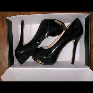 Black Heels GOLD snake tip